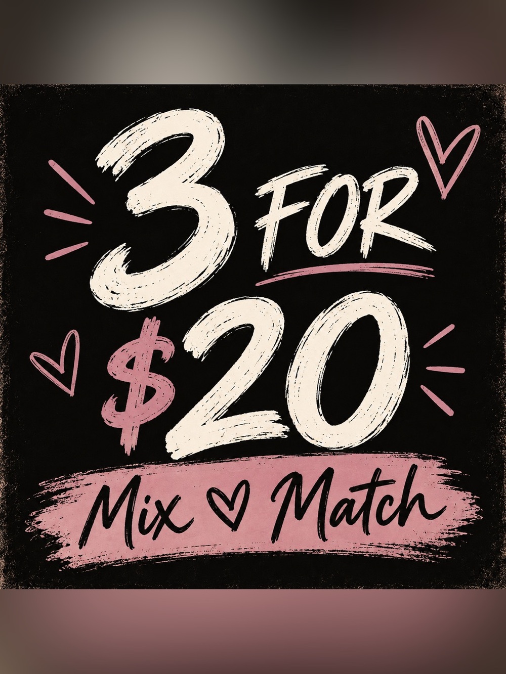 Bundle deal! Any 3 items!